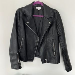 Topshop Moto Style Faux Leather Jacket - Size 6